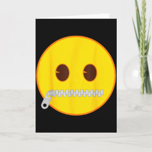 Carte Visage jaune de sourire de bouche de fermeture écl