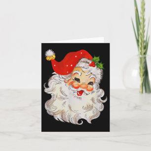 Carte Visage rétro joyeux de Père Noël vintage St. Nicho
