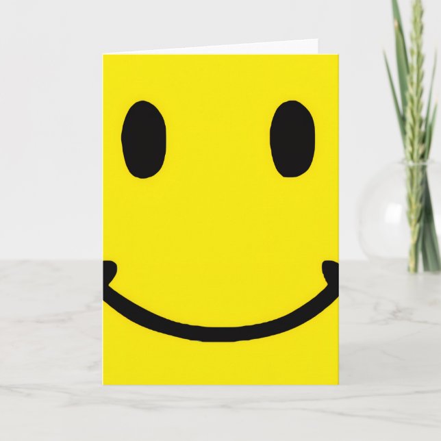 Carte Visage Souriant Jaune Clair Rétro (Devant)