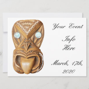 Carte Visage Tiki Maori sculpté Thunder_Cove