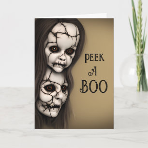 Carte Visages effrayants Peek-a-Boo Halloween