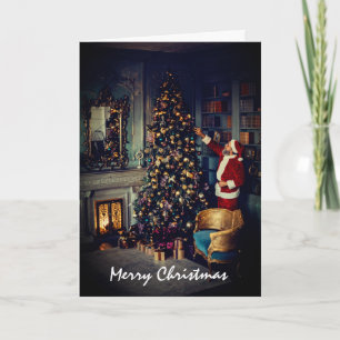 Carte Visite du Père Noël, voeux de Noël