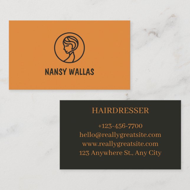 carte visite pour coiffeuse (Devant / Derrière)