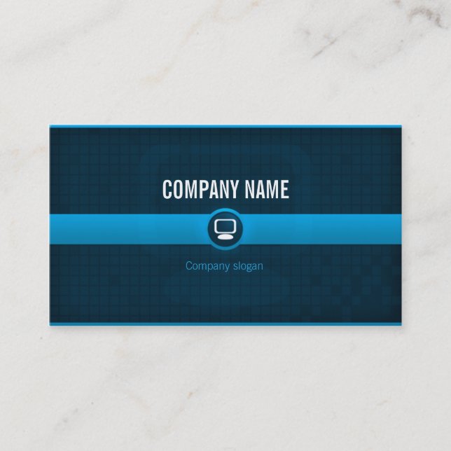 Carte visite - Professionnel informatique bleue v1 (Devant)