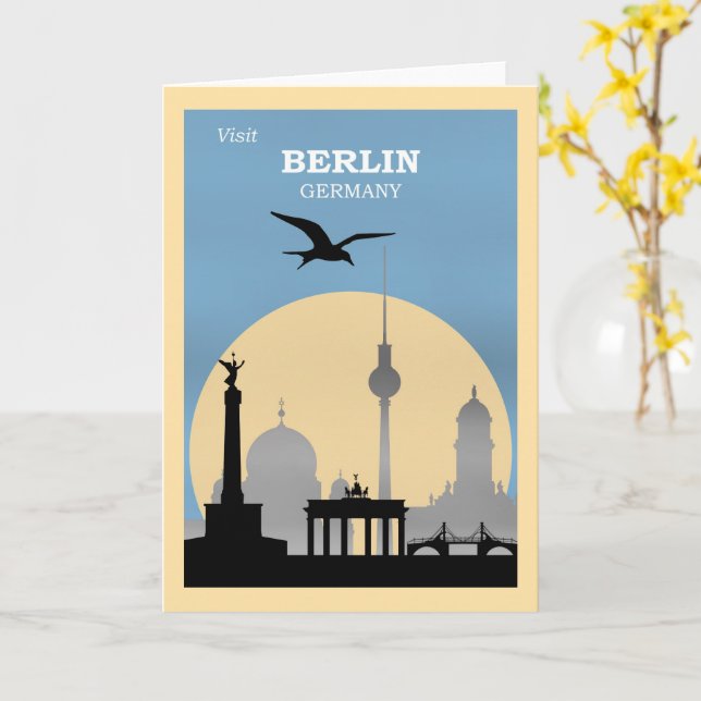 Carte Visitez Berlin, Allemagne (Fleur jaune)