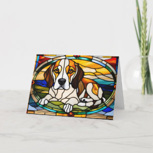 Carte Vitreaux de Chien Mignon Beagle