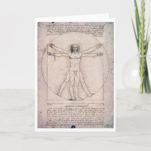Carte Vitruvian Man Vitruvian Man, Leonardo da Vinci (Devant)