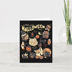 Carte Vive Halloween Vintage Citrouille sorcier Bl