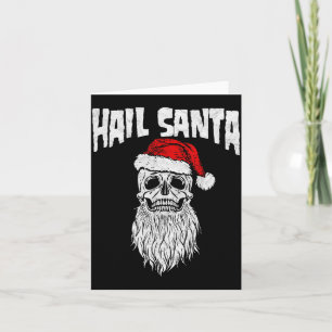 Carte Vive Santa ! Crâne Vintage & Chapeau de Père Noël 