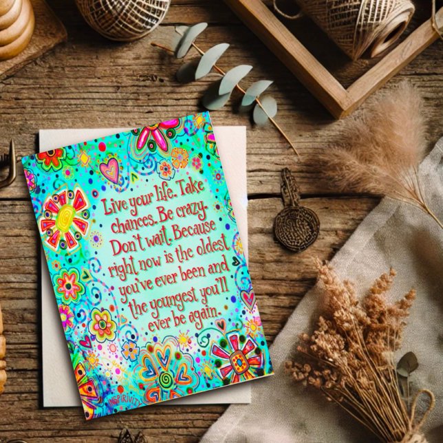 Carte Vivez votre vie Citation Inspirationnelle Inspiriv (Créateur téléchargé)