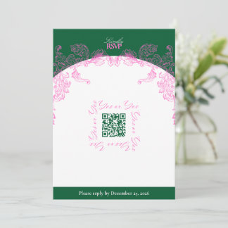 Carte Vivid Pink Y2K Anime Gothic Cat RSVP