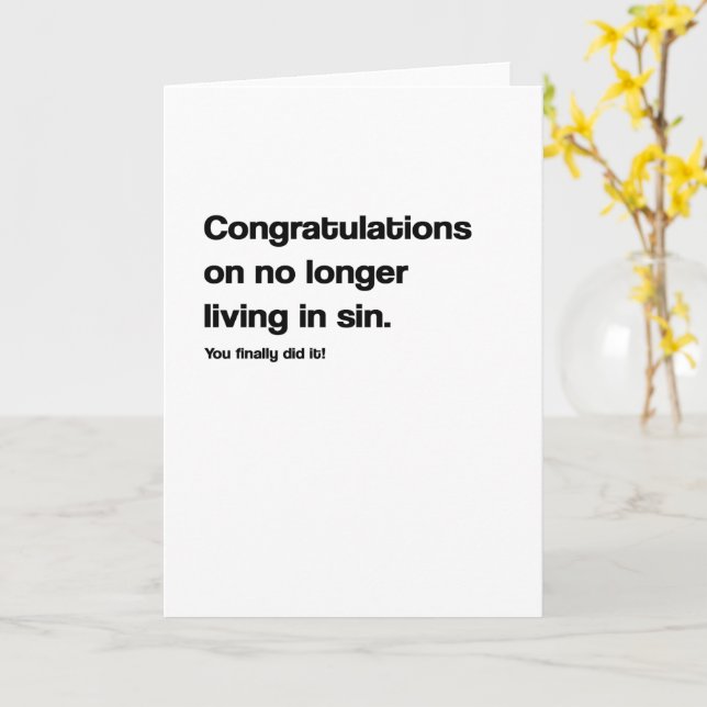 Carte Vivre à Sin Funny Mariage Card (Fleur jaune)