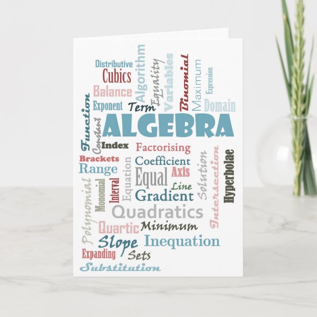 Carte Vocabulaire algèbre (Devant)