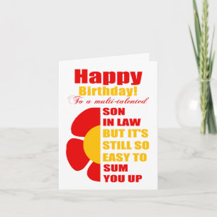 Carte voeu d'anniversaire drôle pour un gendre