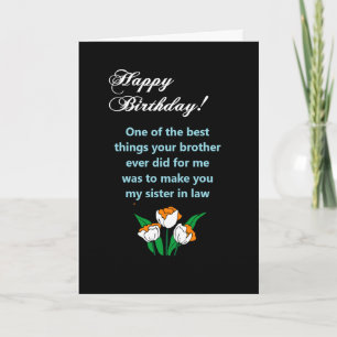 Carte voeu joyeux anniversaire belle-soeur