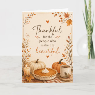 Carte Vœux chaleureux de Thanksgiving pour la famille