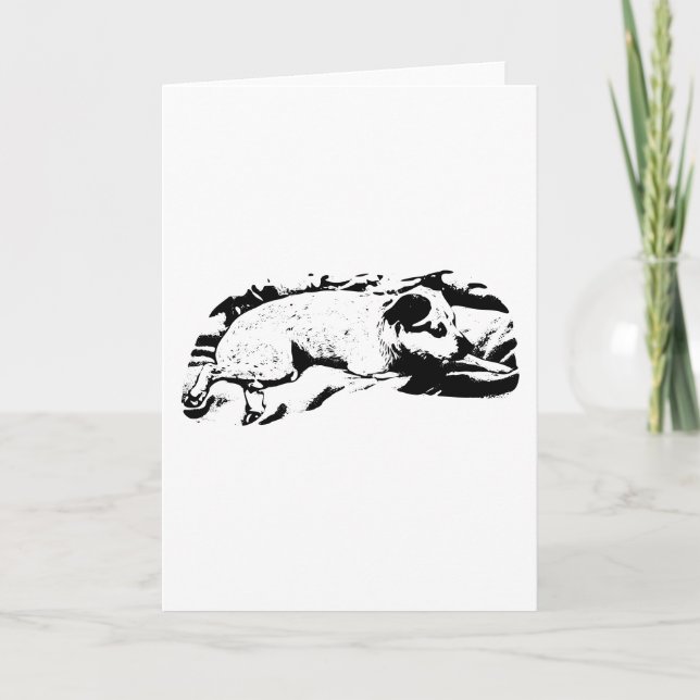 Carte Vœux chaleureux d'un chien vigilant (Devant)