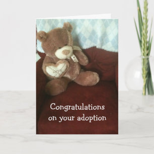 CARTE VOEUX D'ADOPTION AVEC NOUNOURS