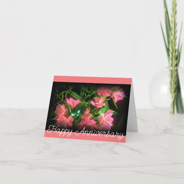 Carte Vœux d'anniversaire Alstroemeria (Devant)