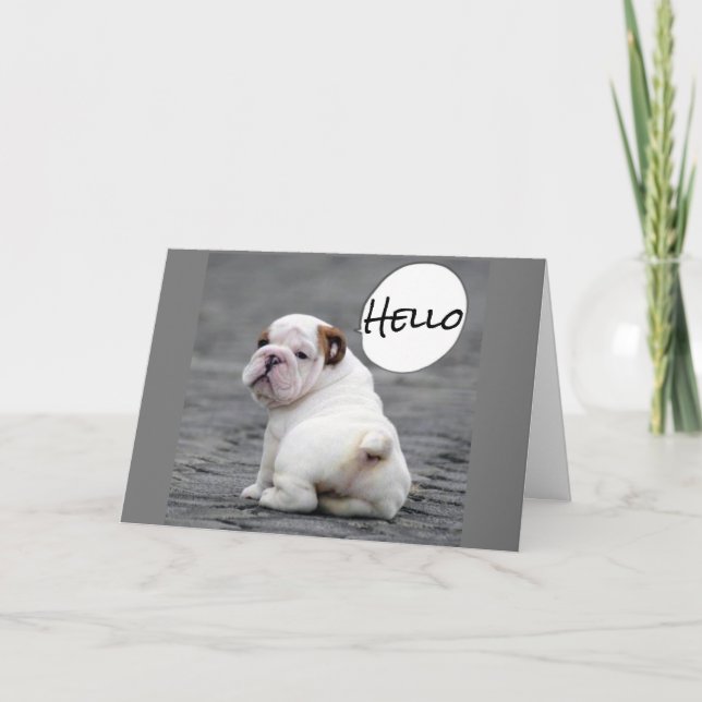 CARTE ***VOEUX D'ANNIVERSAIRE DE BULLDOG*** (Devant)