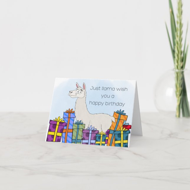 Carte Voeux d'anniversaire de Llama (Devant)