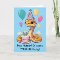Vœux d'anniversaire de serpent drôle de reptile de