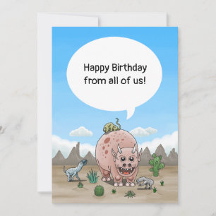 Carte Vœux d'anniversaire des dinosaures fantastiques