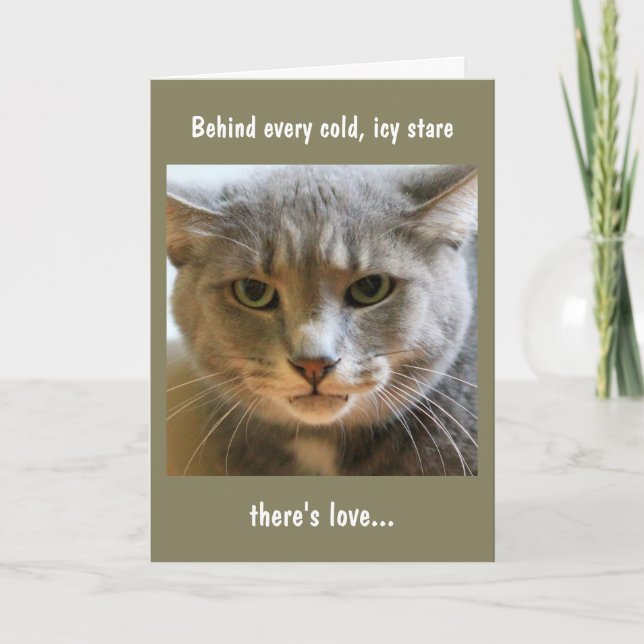 Carte Voeux d'anniversaire du chat (Devant)