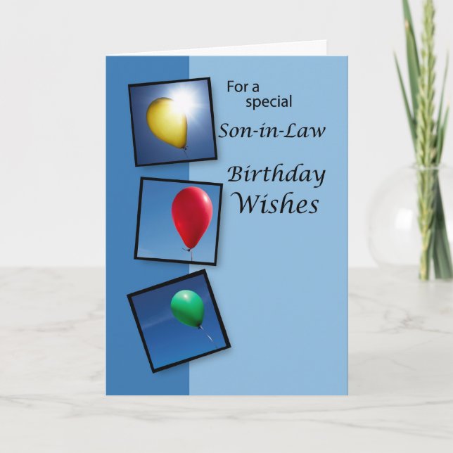 Carte Voeux D'Anniversaire Du Fils, Ballons (Devant)