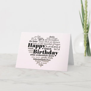 Carte Vœux d'anniversaire en plusieurs langues
