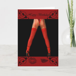 Carte voeux d'anniversaire jambes rouges