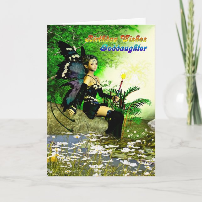 Carte voeux d'anniversaire pour Godgirl d'une fée (Devant)