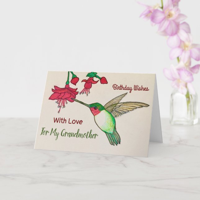 Carte Voeux D'Anniversaire Pour La Peinture De Grand-Mèr (Orchidée)