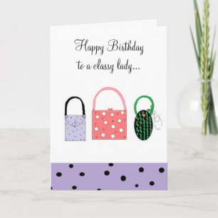 Carte Voeux D'Anniversaire Pour Une Dame Classique