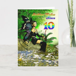 Carte voeux d'anniversaire pour une nièce de 10 ans d'un