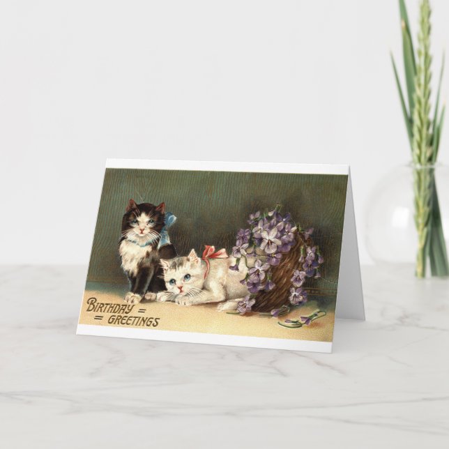 Carte Voeux d'anniversaire Repro Vintage 1910 (Devant)