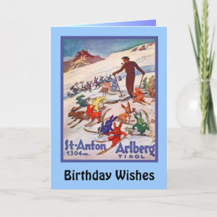Carte Voeux d'anniversaire, St Anton, Arlberg