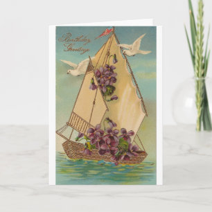 Carte Vœux d'anniversaire vintage