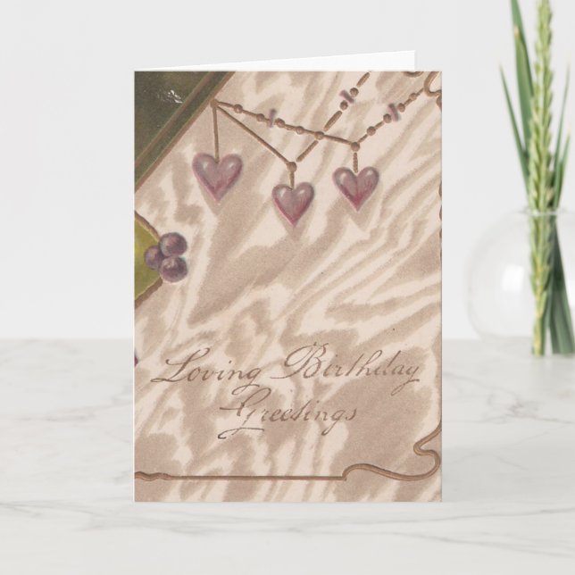 Carte Voeux d'anniversaire vintages (Devant)