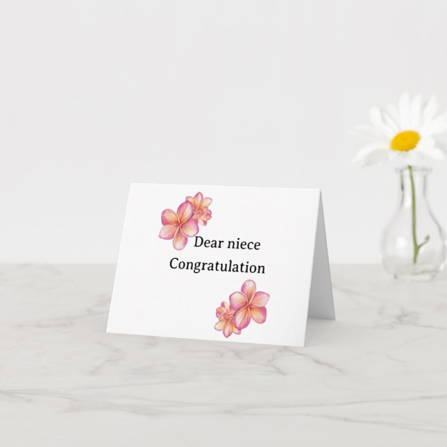 Carte voeux de diplôme pour nièce félicitations nièce ni (Petite plante)