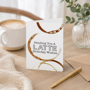Carte Vœux de latte d'amant de café drôle