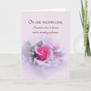 Carte Vœux de mariage sentimental d'anniversaire avec ro