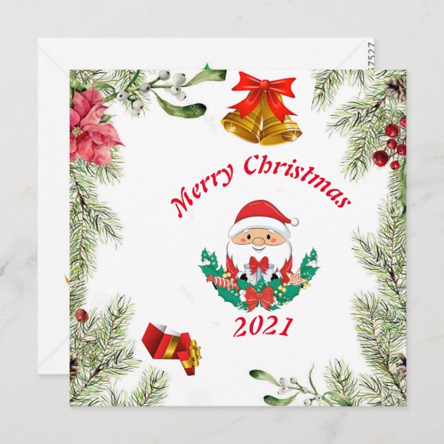 Carte voeux de Noël (Devant / Derrière)