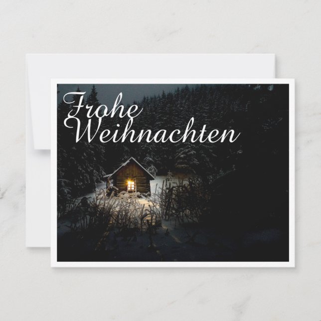 Carte Vœux de Noël avec maison de sorcière (Devant)