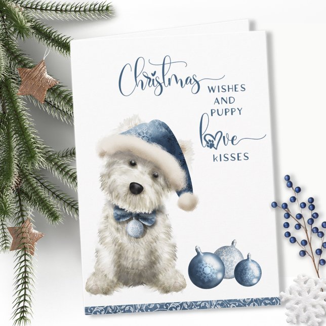 Carte Voeux de Noël, Mignonne Westie Puppy Fun Noël (Créateur téléchargé)