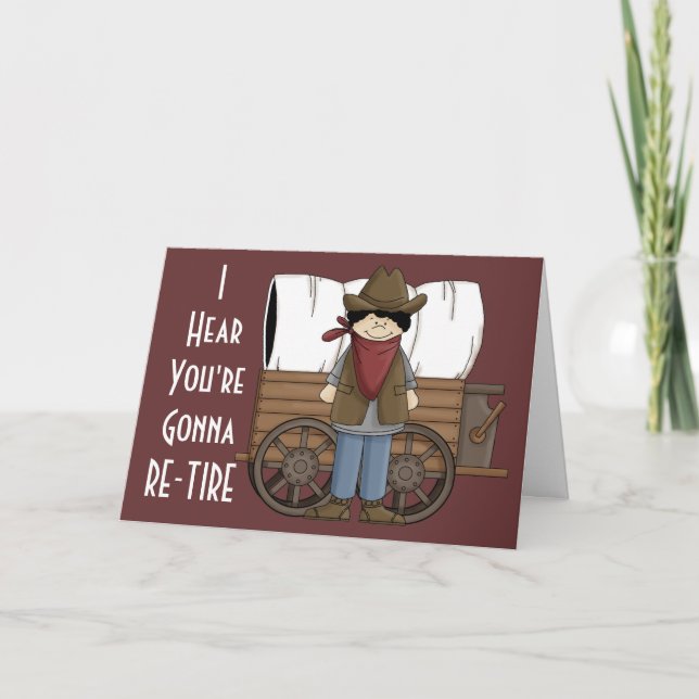 Carte Voeux de retraite de Cowboy - Humour de l'Ouest (Devant)