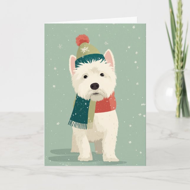 Carte Vœux de vacances Westie (Devant)