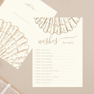 Carte Vœux élégants en forme de coquillage pour la baby 