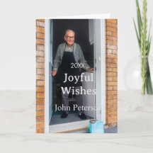 Vœux joyeux ajout nom photo homme vacances année s