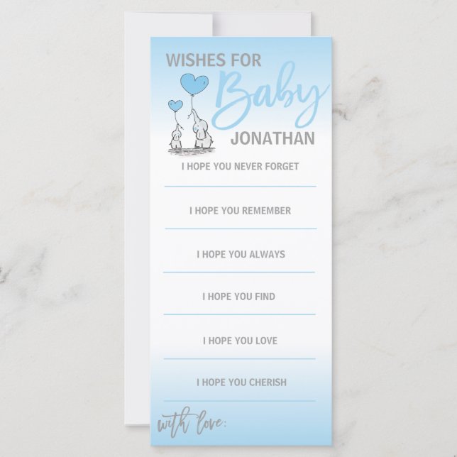Carte Voeux modernes personnalisés pour BÉBY BOY Bleu Bl (Devant)